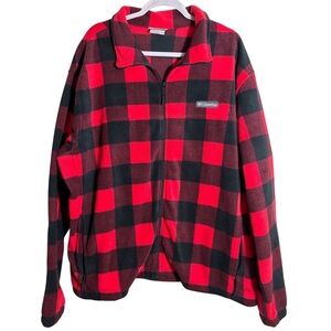 Columbia Steens Mountain full zip Buffalo Plaid fleece jacket. Men’s XXL